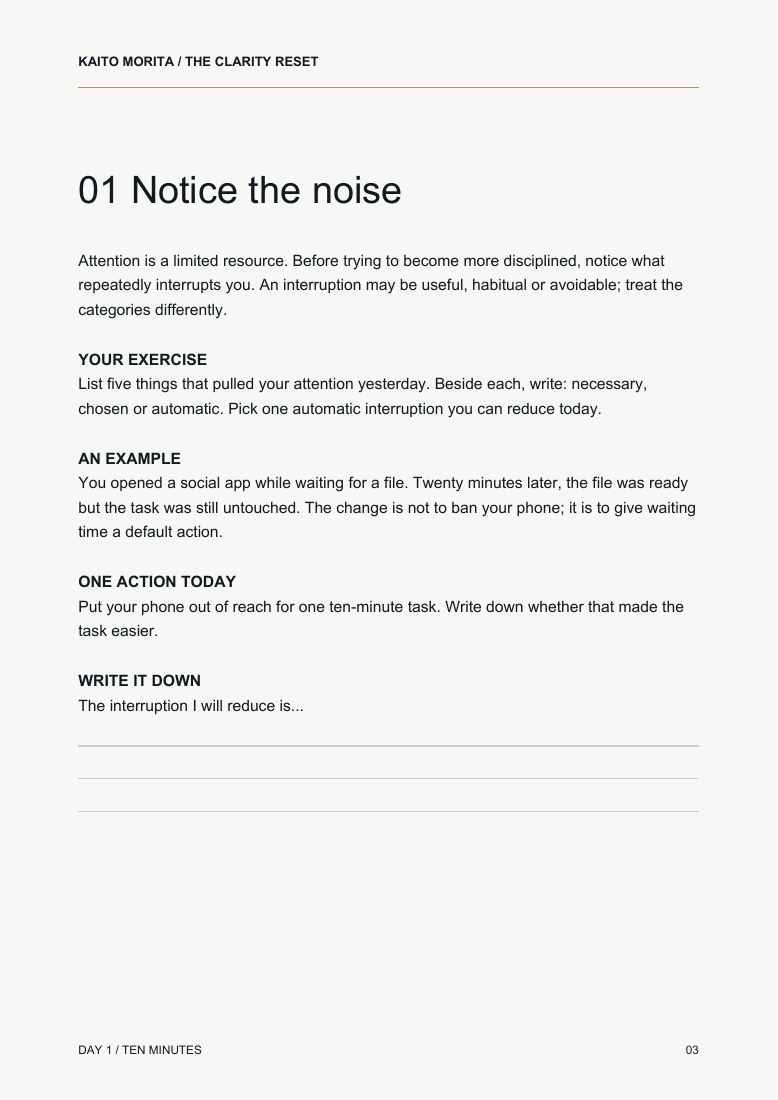 Inside: Notice the noise exercise