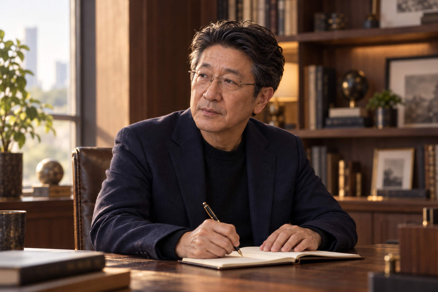 Kaito Morita in his study